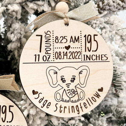 Baby's 1st Christmas Birth Stats Ornament