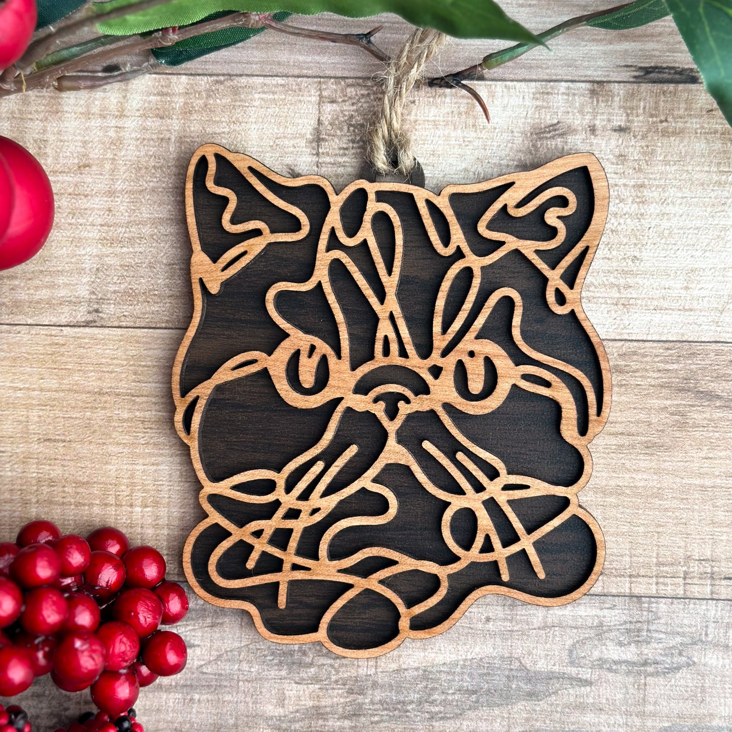Personalized Cat Breed Ornament - Custom Wood Pet Keepsake