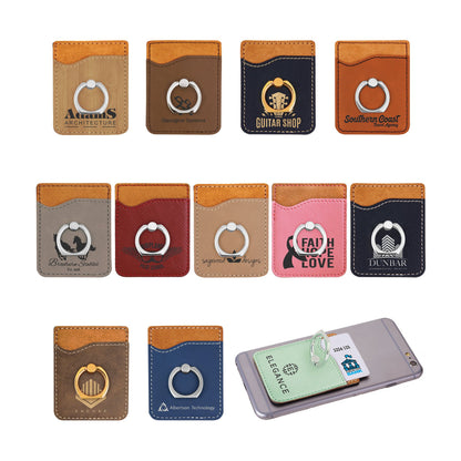 Personalized Phone Wallet with Silver Ring