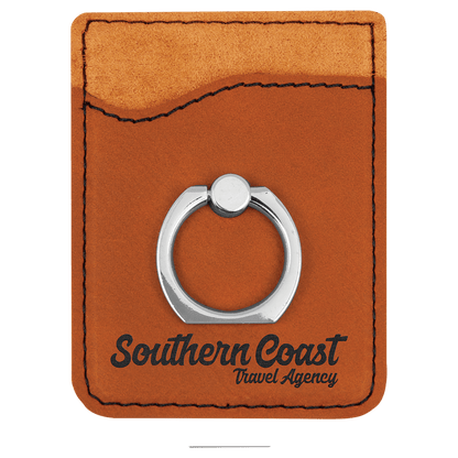Personalized Phone Wallet with Silver Ring