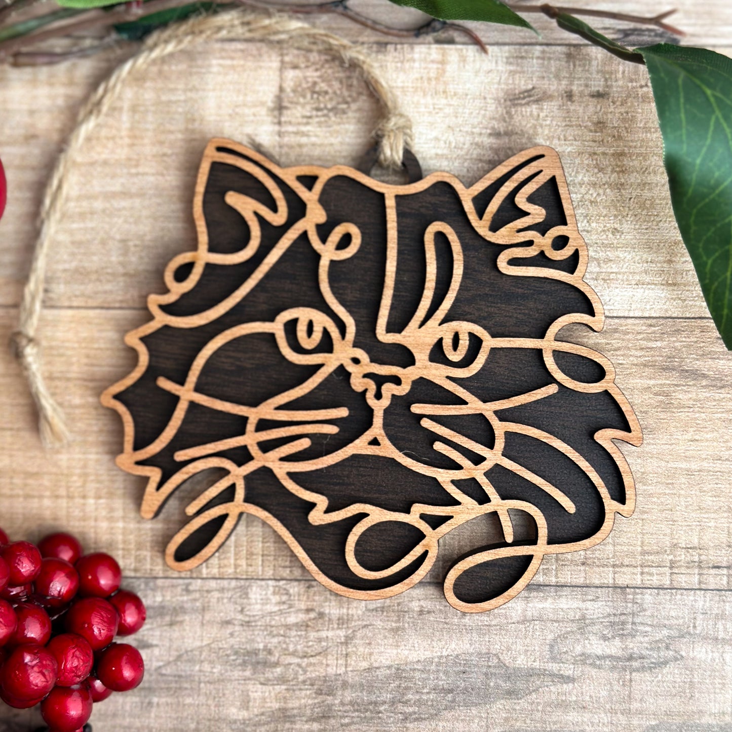 Personalized Cat Breed Ornament - Custom Wood Pet Keepsake