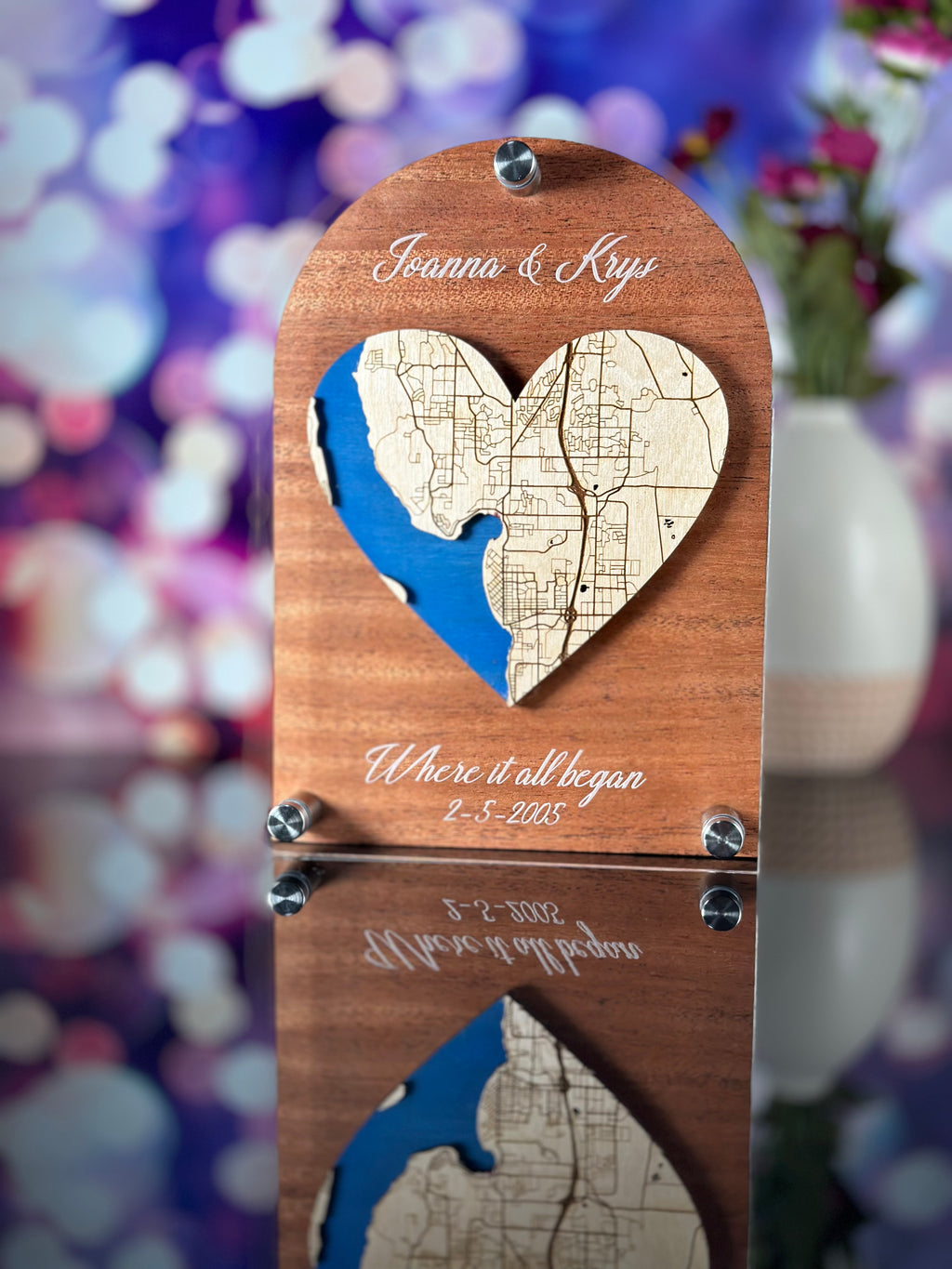 Custom Personalized Keepsake Map Stand
