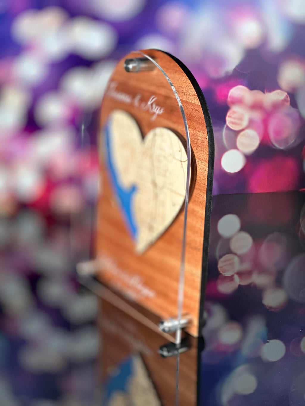 Custom Personalized Keepsake Map Stand