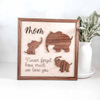 Elephant Wood Sign, Wall Hanging Leaner Desk Sign for Mom