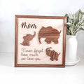 Elephant Wood Sign, Wall Hanging Leaner Desk Sign for Mom