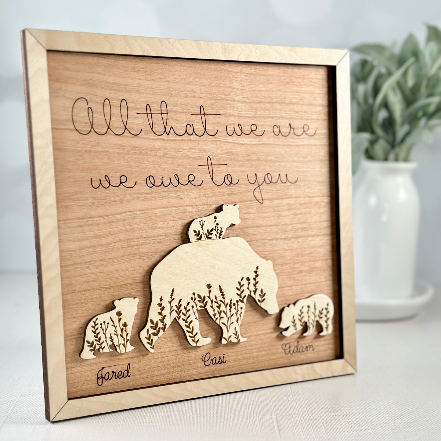 Mama Bear Wall Hanging or Leaner Desk Sign for Mother's Day