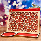 Large Hearts Book Rest and Page Holder - Valentine’s Edition Wooden Book Valet