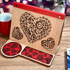 Book Rest and Page Holder - Wooden Book Valet with Hearts