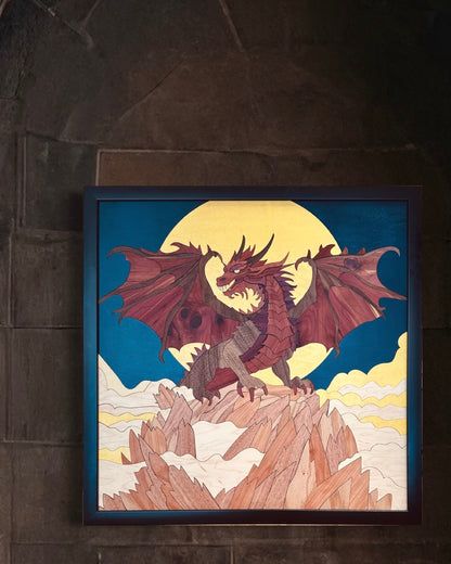 Dragon with Moon Wall Art