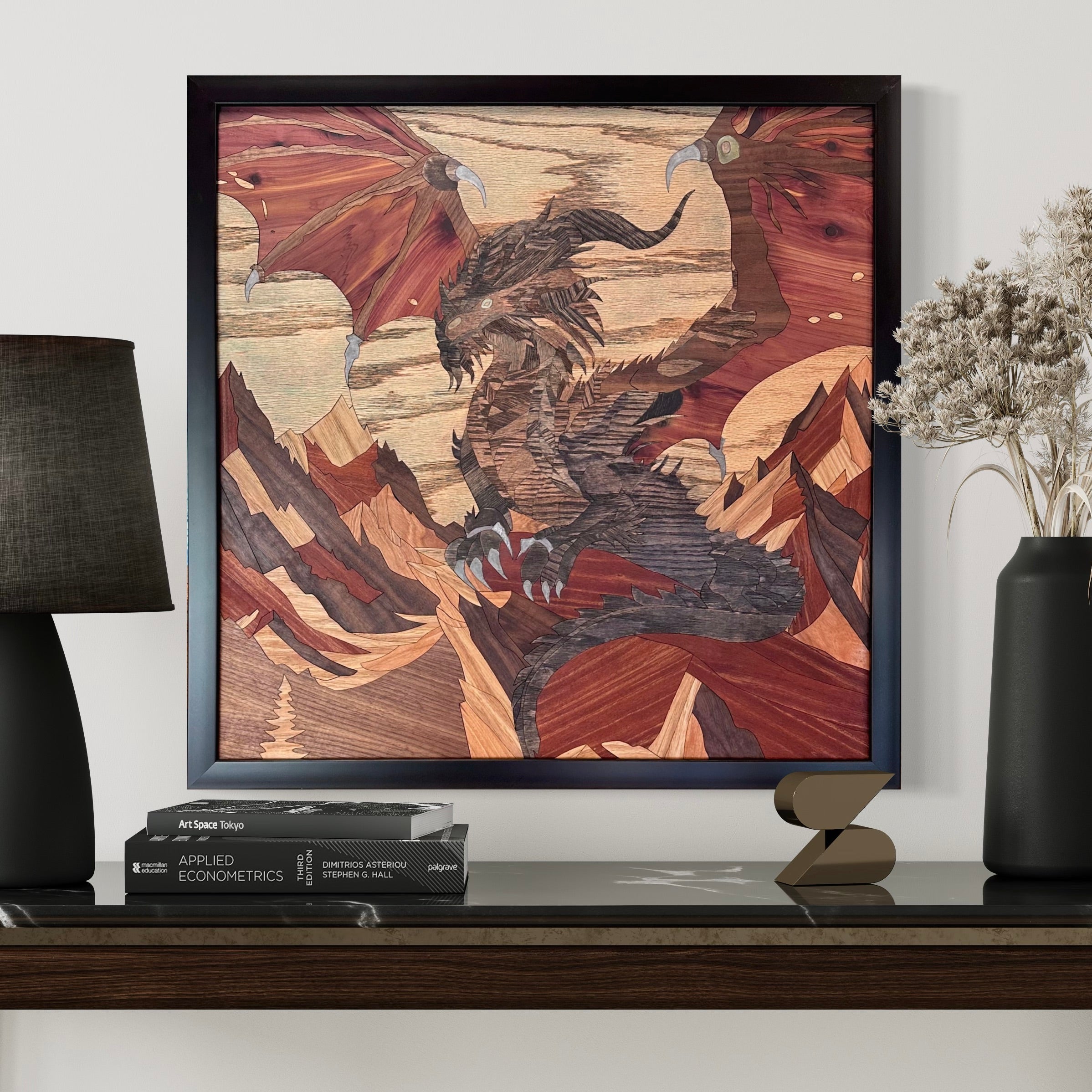 Dragon on a Stone Wall Art