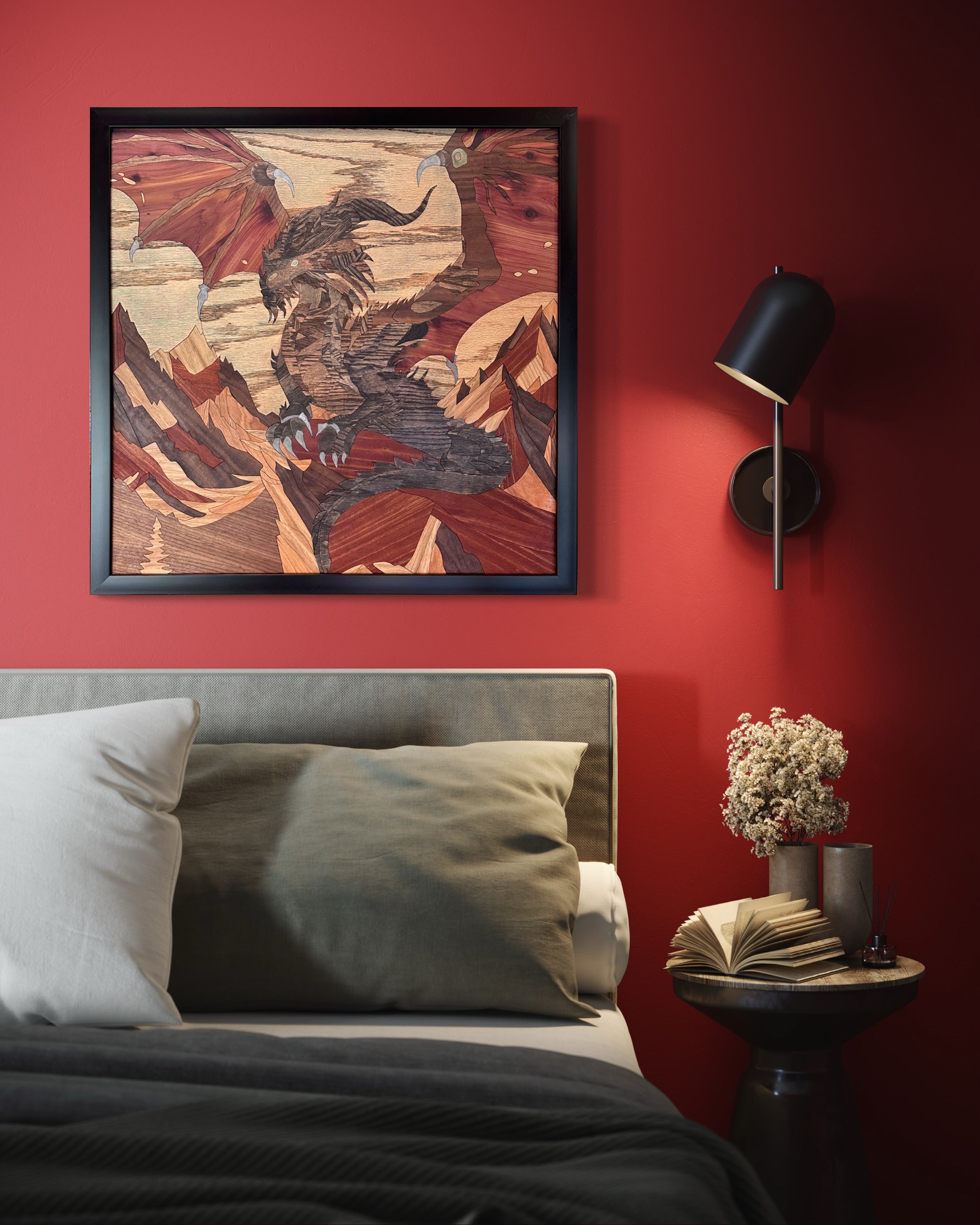 Dragon on a Stone Wall Art