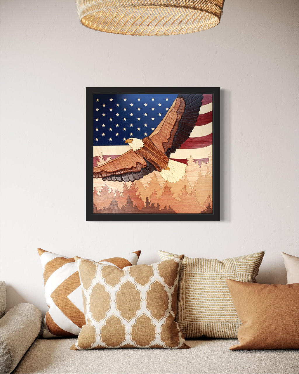Flying Eagle with Flag Wall Art