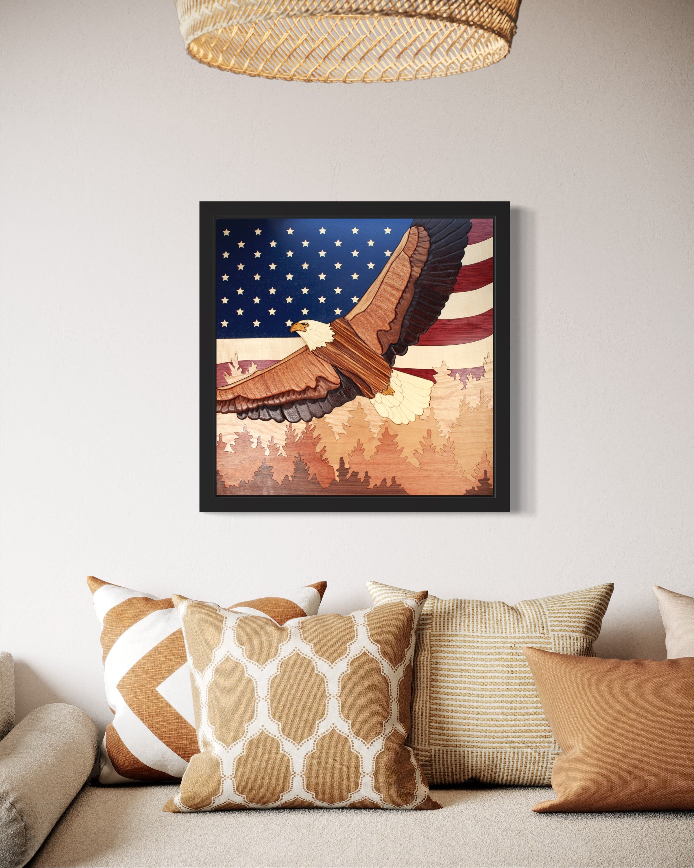 Flying Eagle with Flag Wall Art