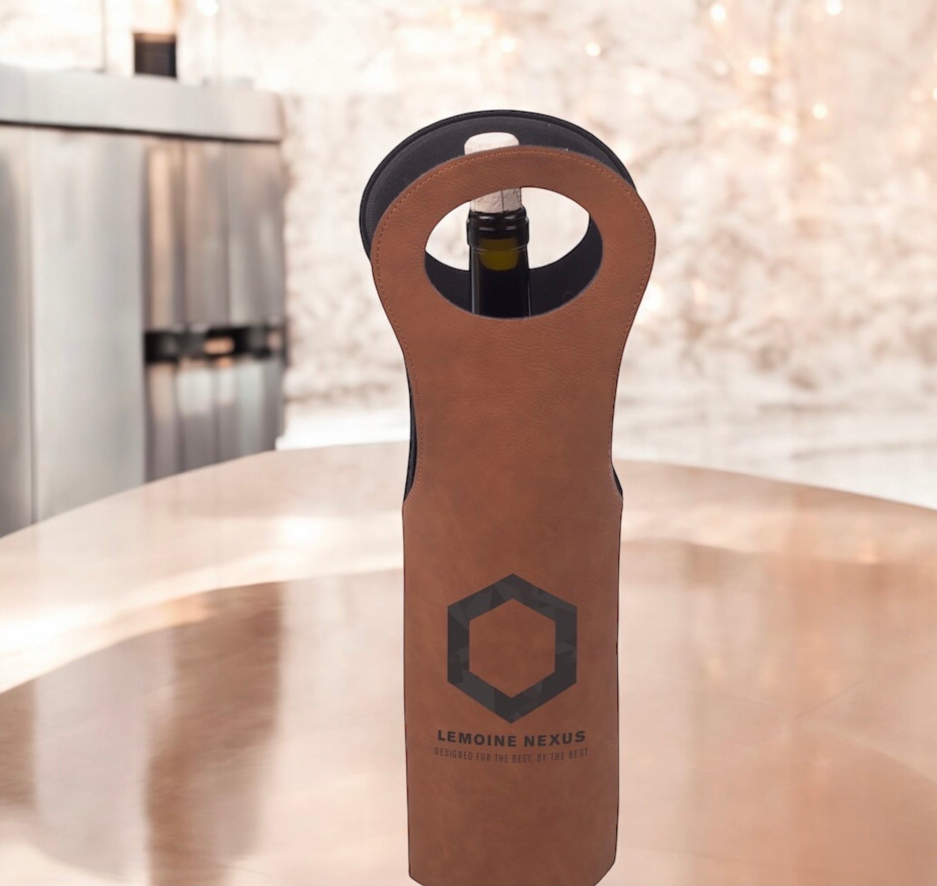 Personalized Leatherette Wine Tote