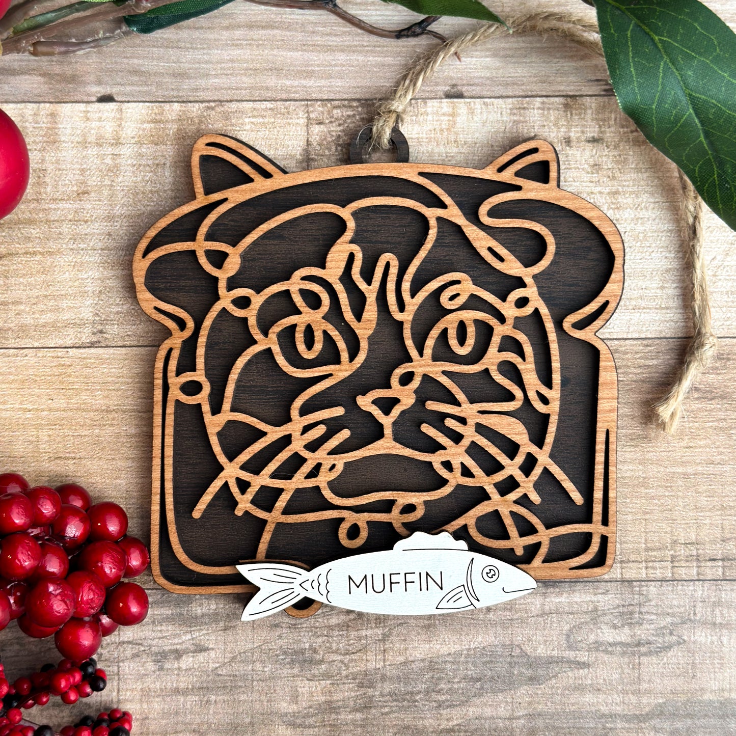 Personalized Cat Breed Ornament - Custom Wood Pet Keepsake