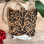 Personalized Cat Breed Ornament - Custom Wood Pet Keepsake