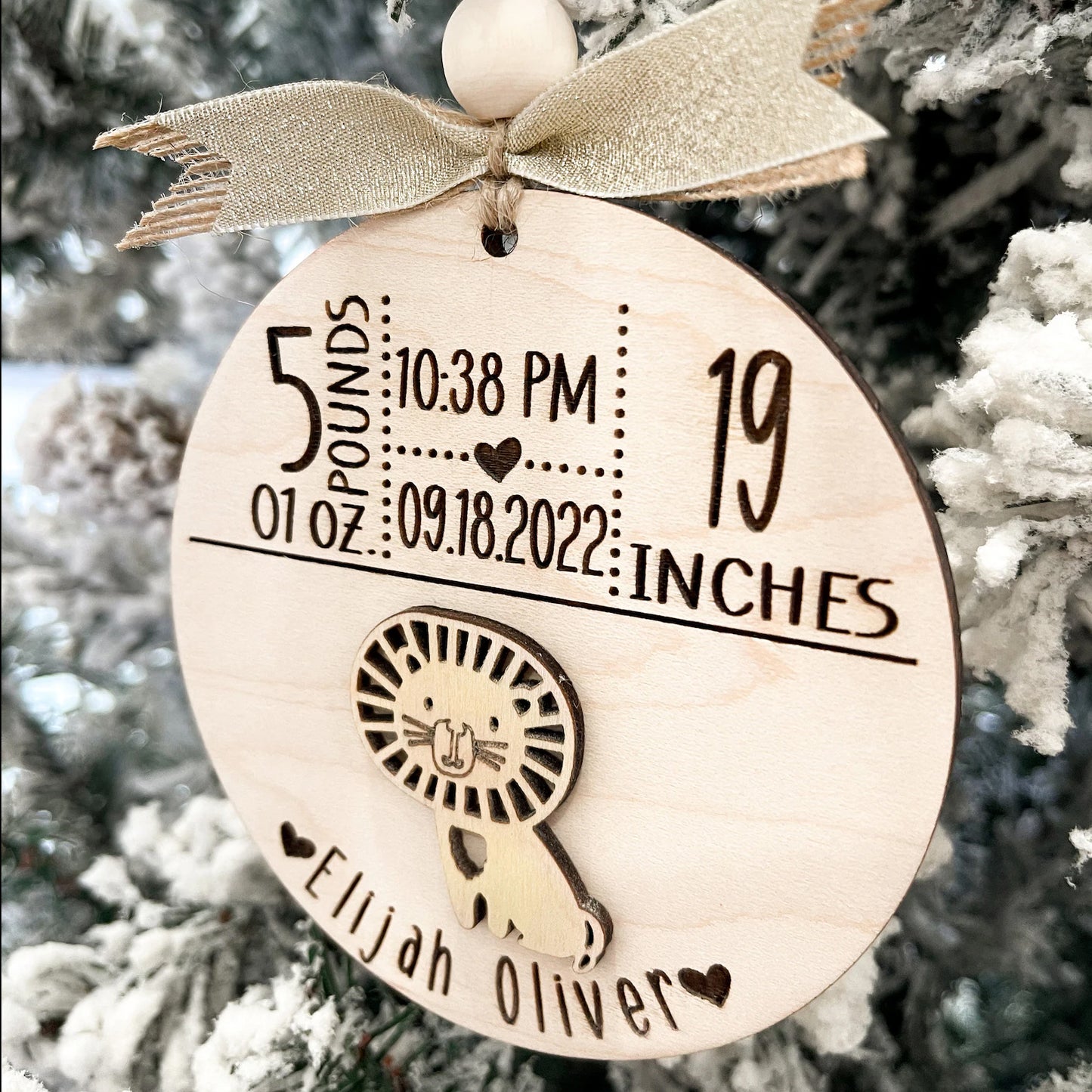 Baby's 1st Christmas Birth Stats Ornament
