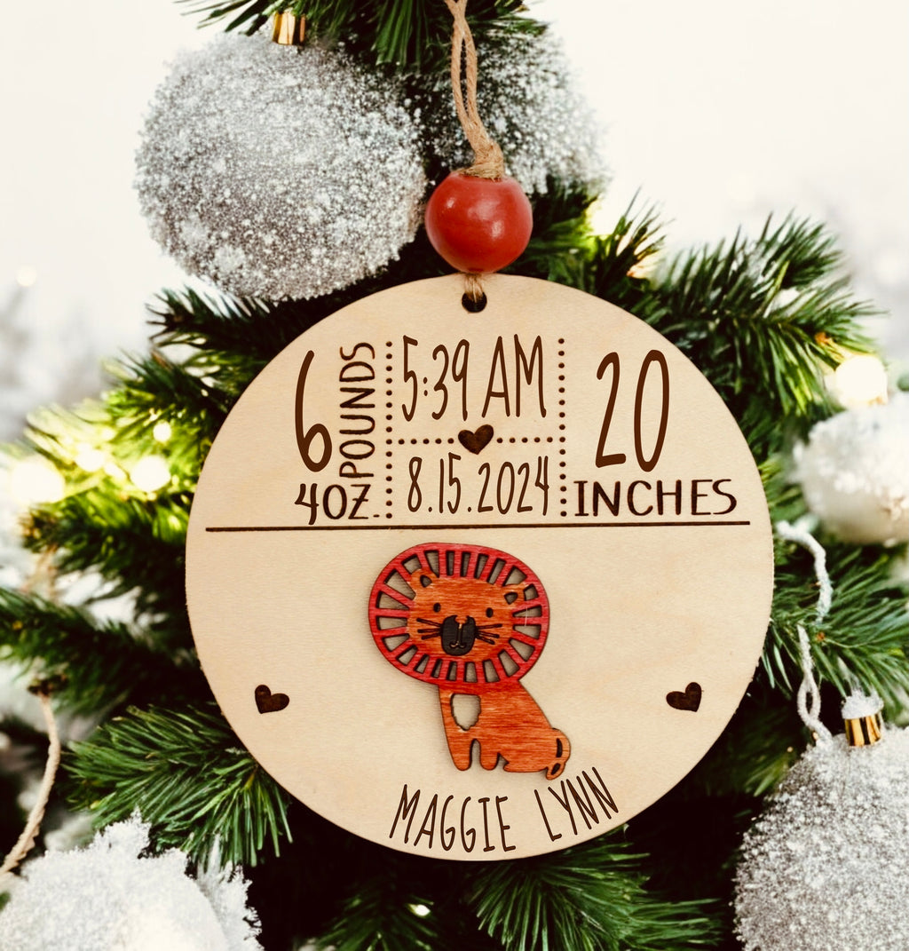 Baby's 1st Christmas Birth Stats Ornament