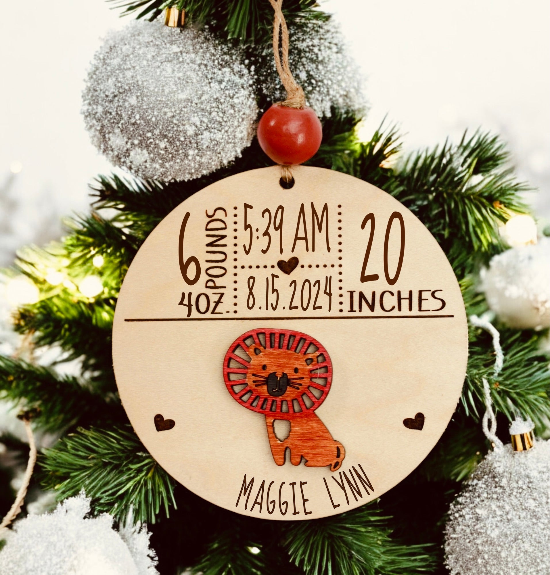 Baby's 1st Christmas Birth Stats Ornament