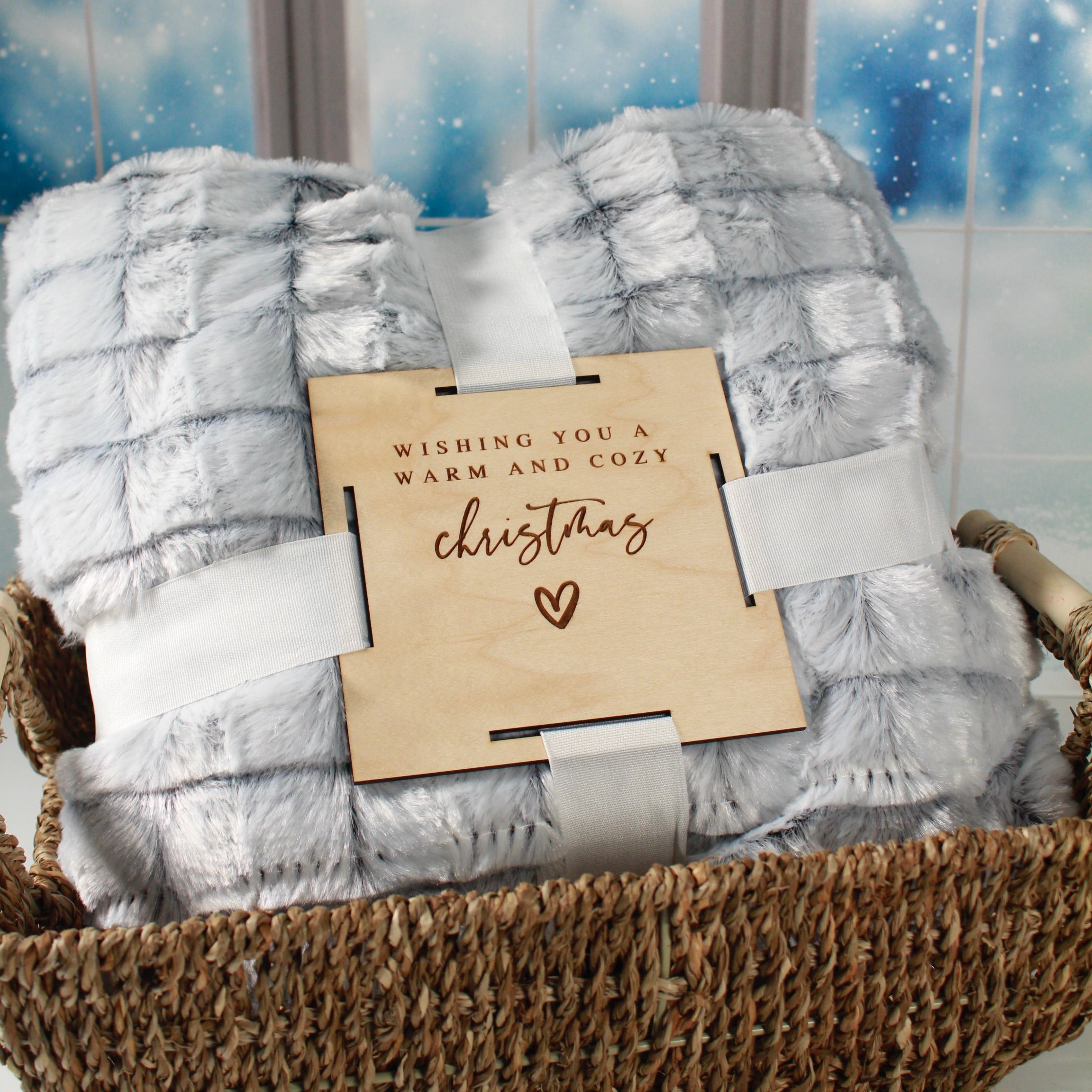 Warm and Cozy Riversible Throw Blanket with Custom Engraved Tag