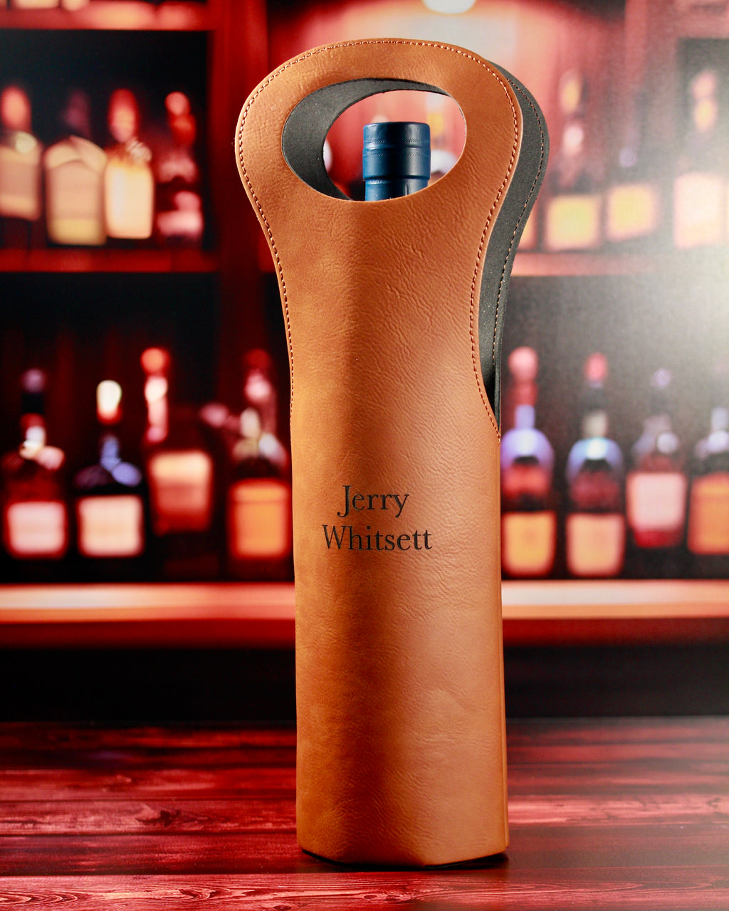 Personalized Leatherette Wine Tote