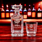 Custom Engraved Whiskey Decanter and Glass Set