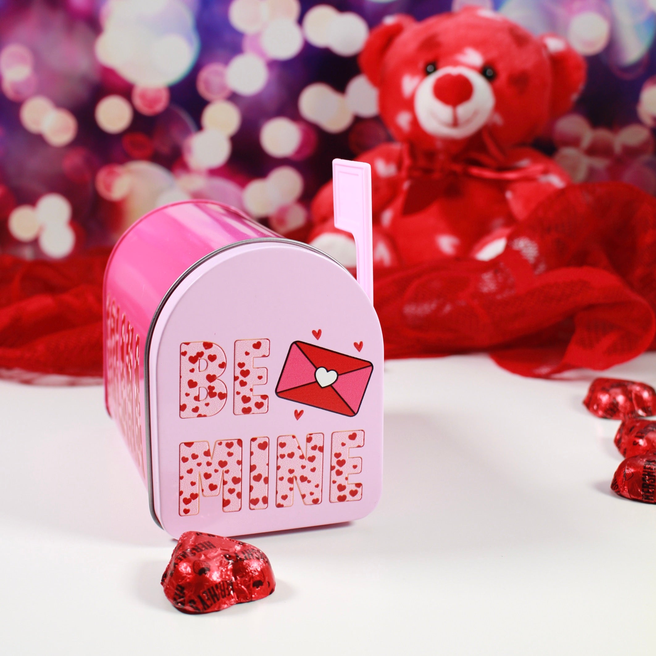 Personalized Valentines Tin Mailbox for Kids, Custom Name Tin Treat Holder