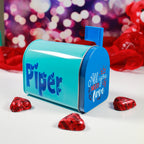 Personalized Valentines Tin Mailbox for Kids, Custom Name Tin Treat Holder