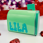 Personalized Valentines Tin Mailbox for Kids, Custom Name Tin Treat Holder