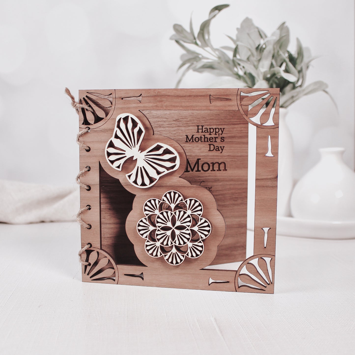 Wooden Personalized Mother's Day Card