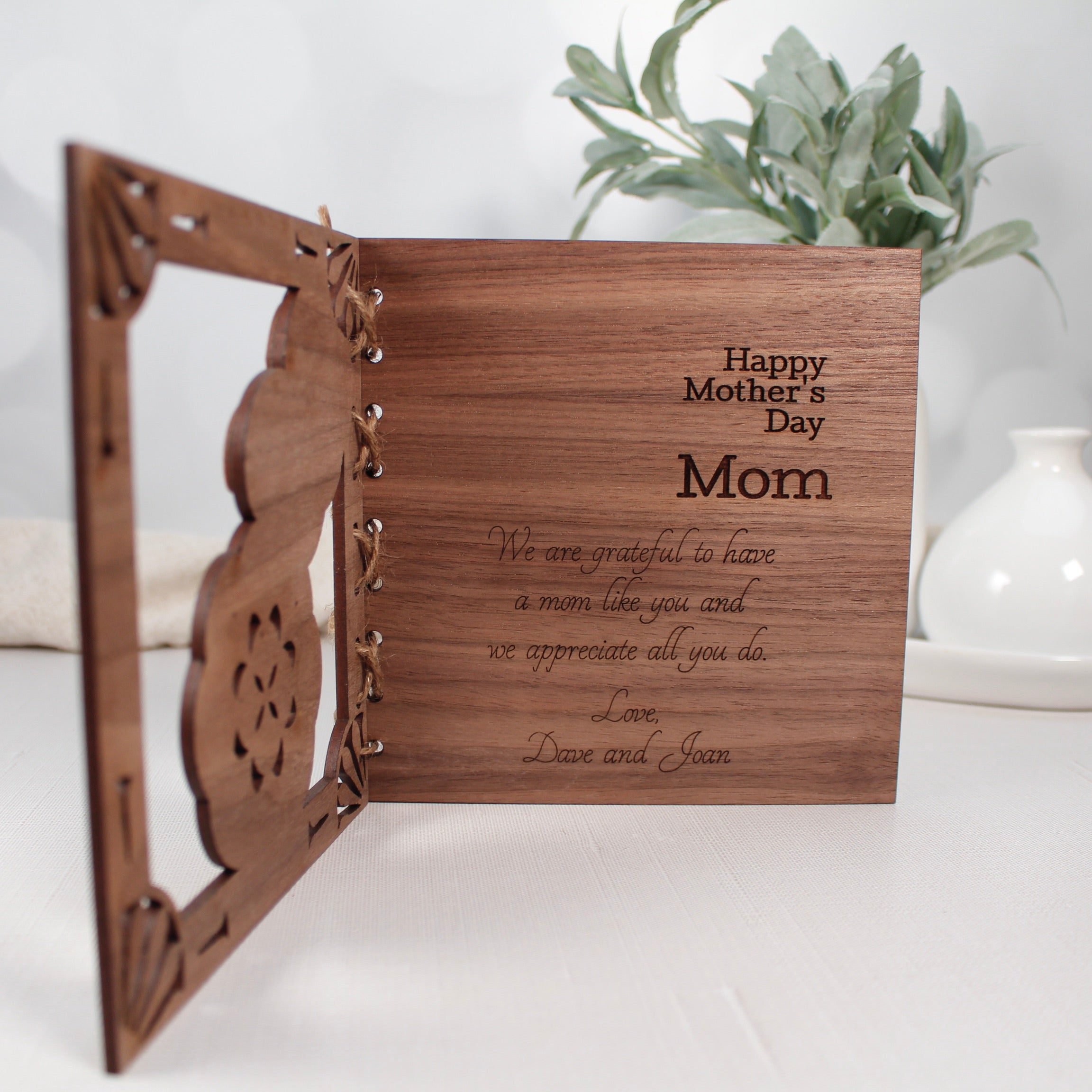 Wooden Personalized Mother's Day Card