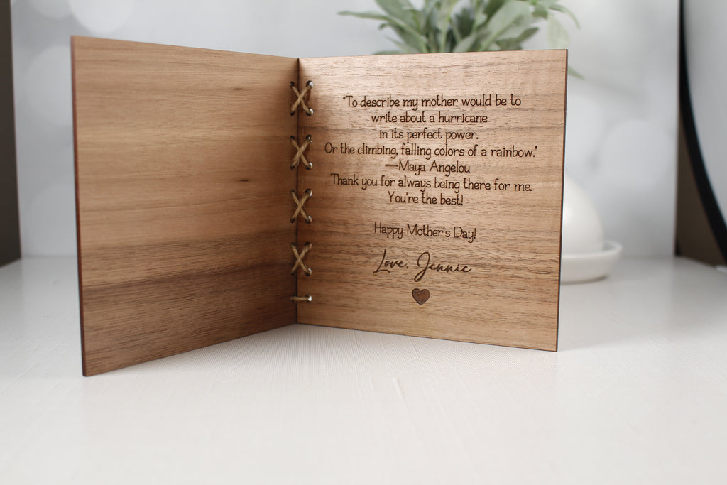 Engraved Mother's Day Wooden Card