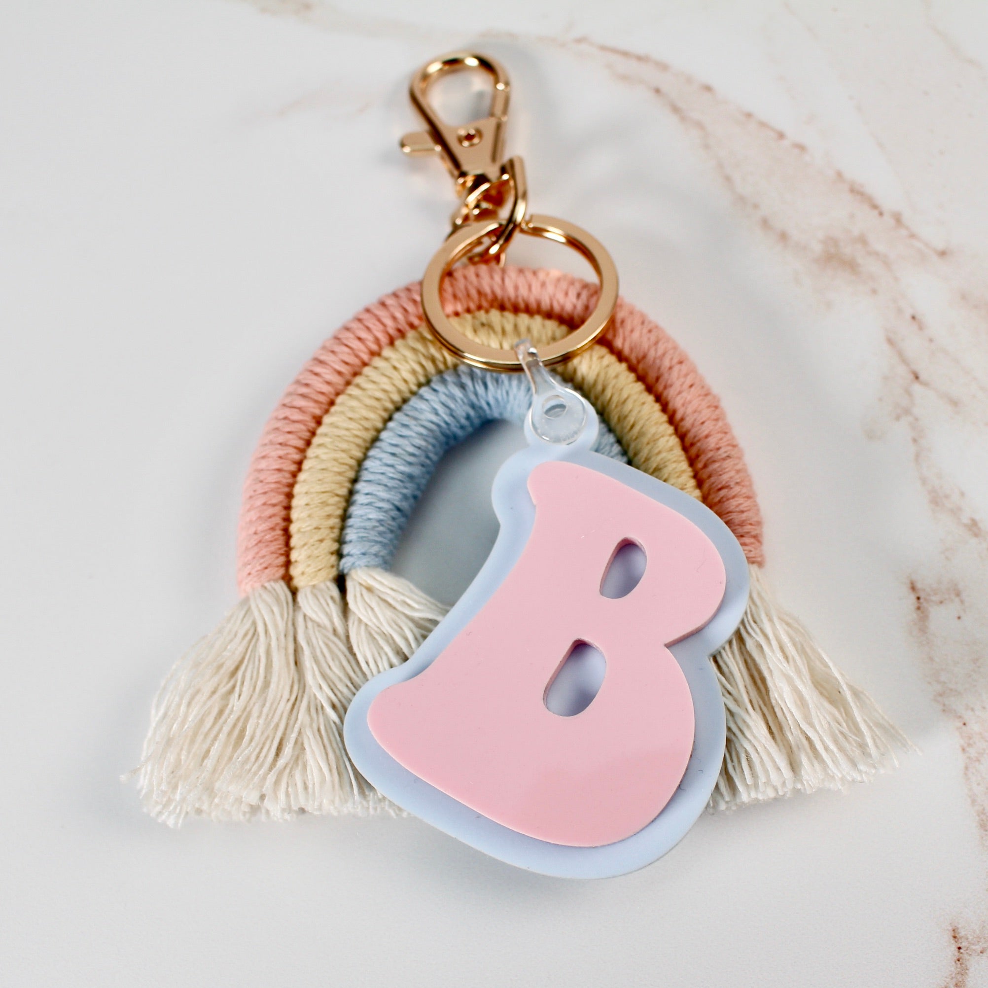 Rainbow Initial Keychain/Backpack Tag