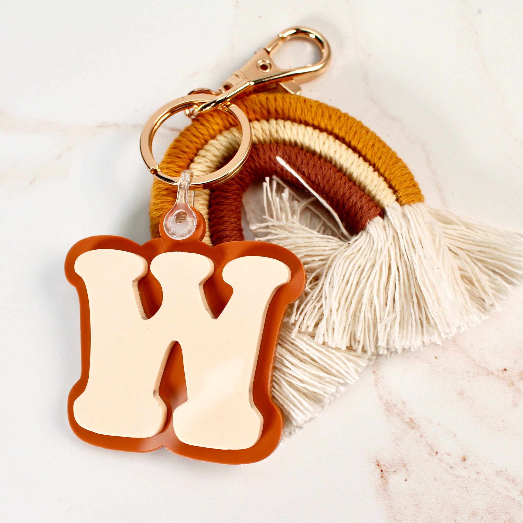 Rainbow Initial Keychain/Backpack Tag