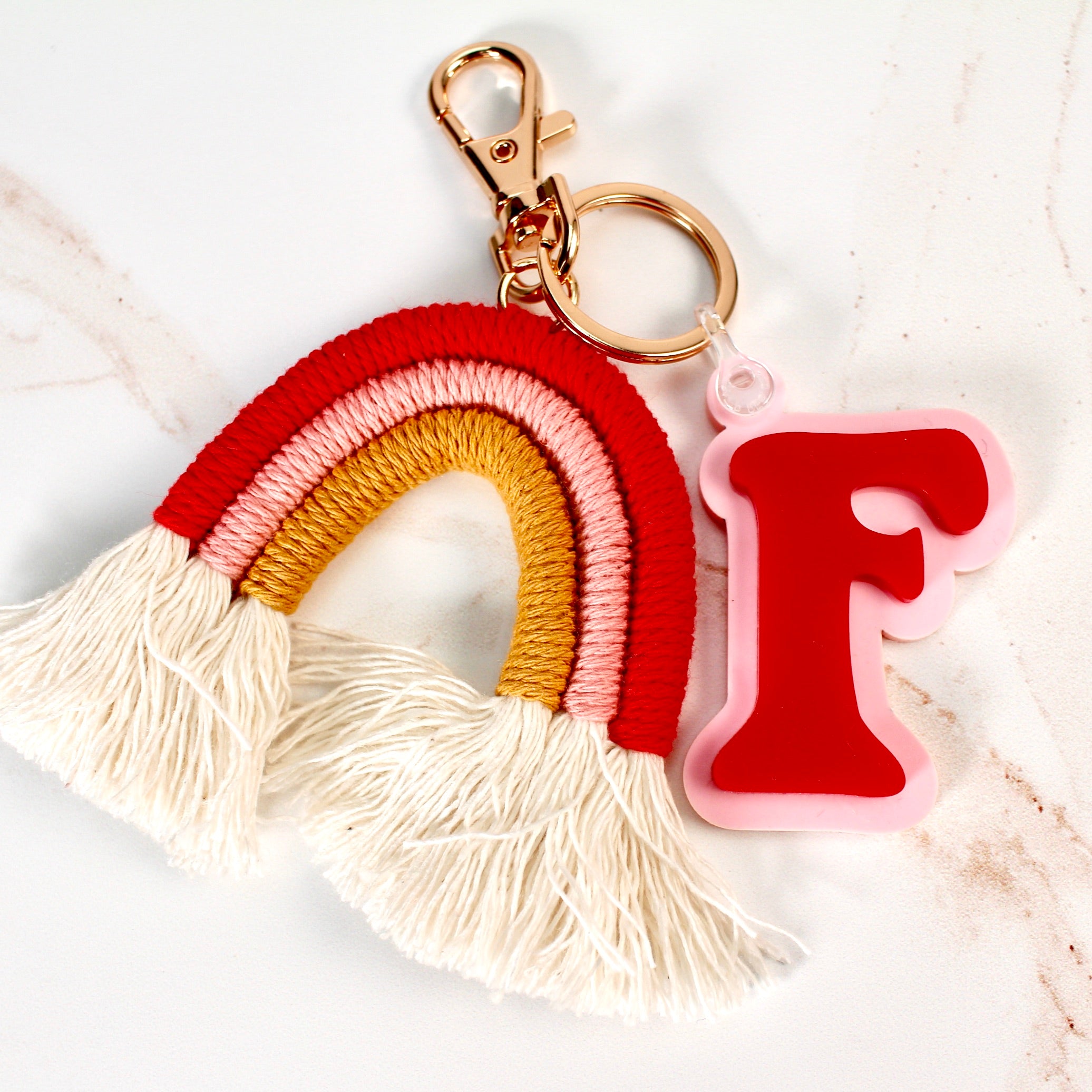 Rainbow Initial Keychain/Backpack Tag