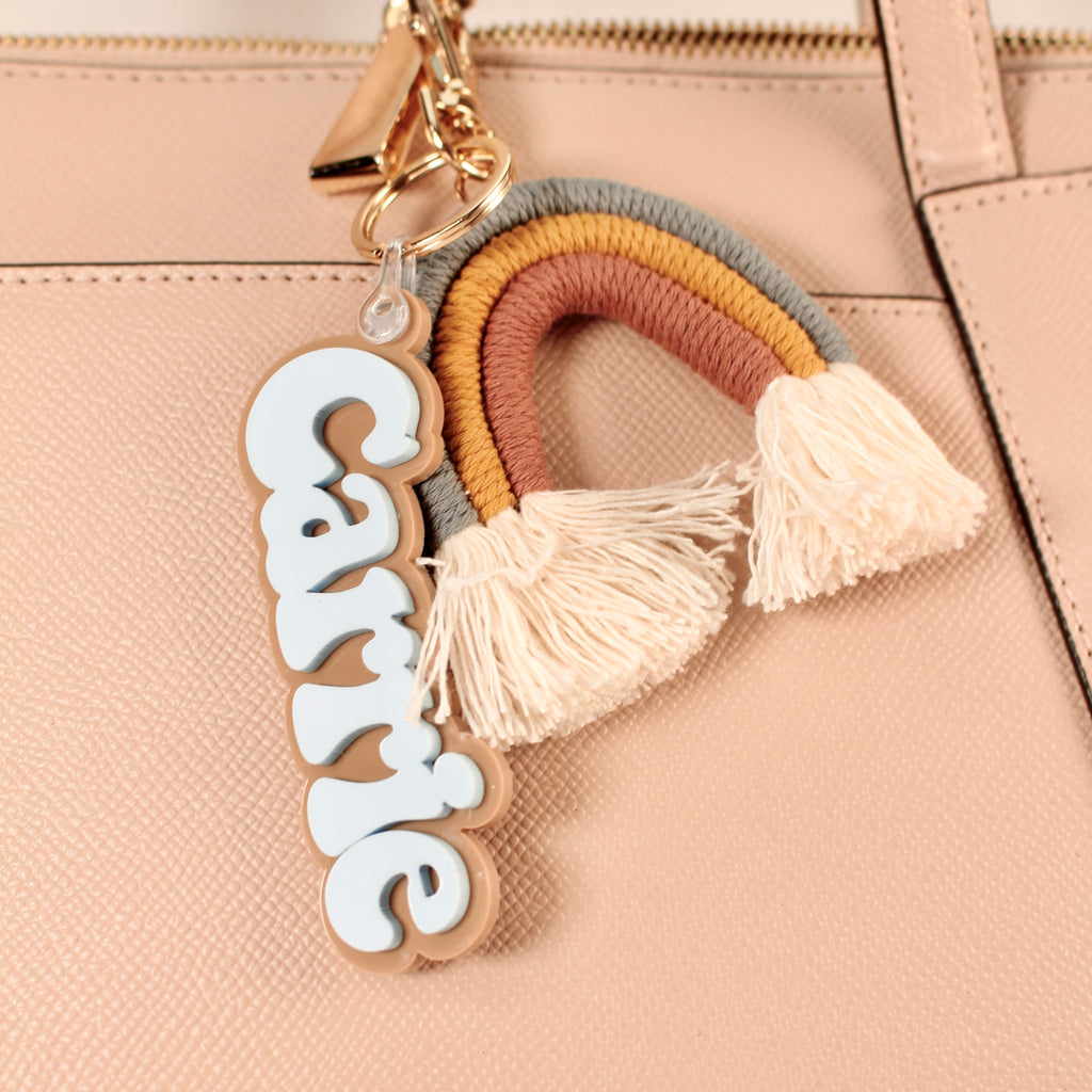 Personalized Name Tag Rainbow Keychain/Backpack Tag