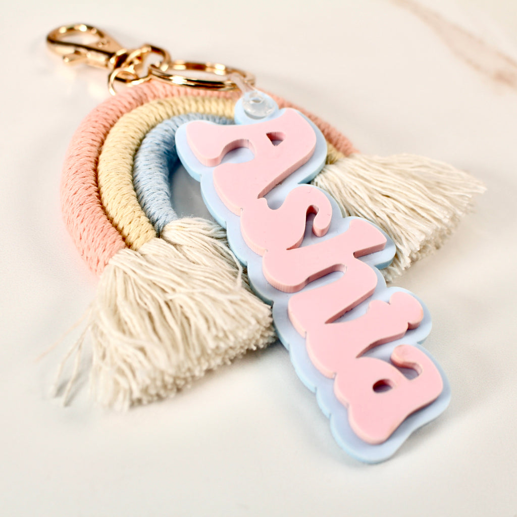 Personalized Name Tag Rainbow Keychain/Backpack Tag