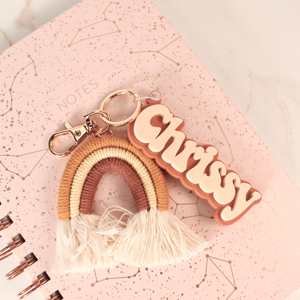 Personalized Name Tag Rainbow Keychain/Backpack Tag