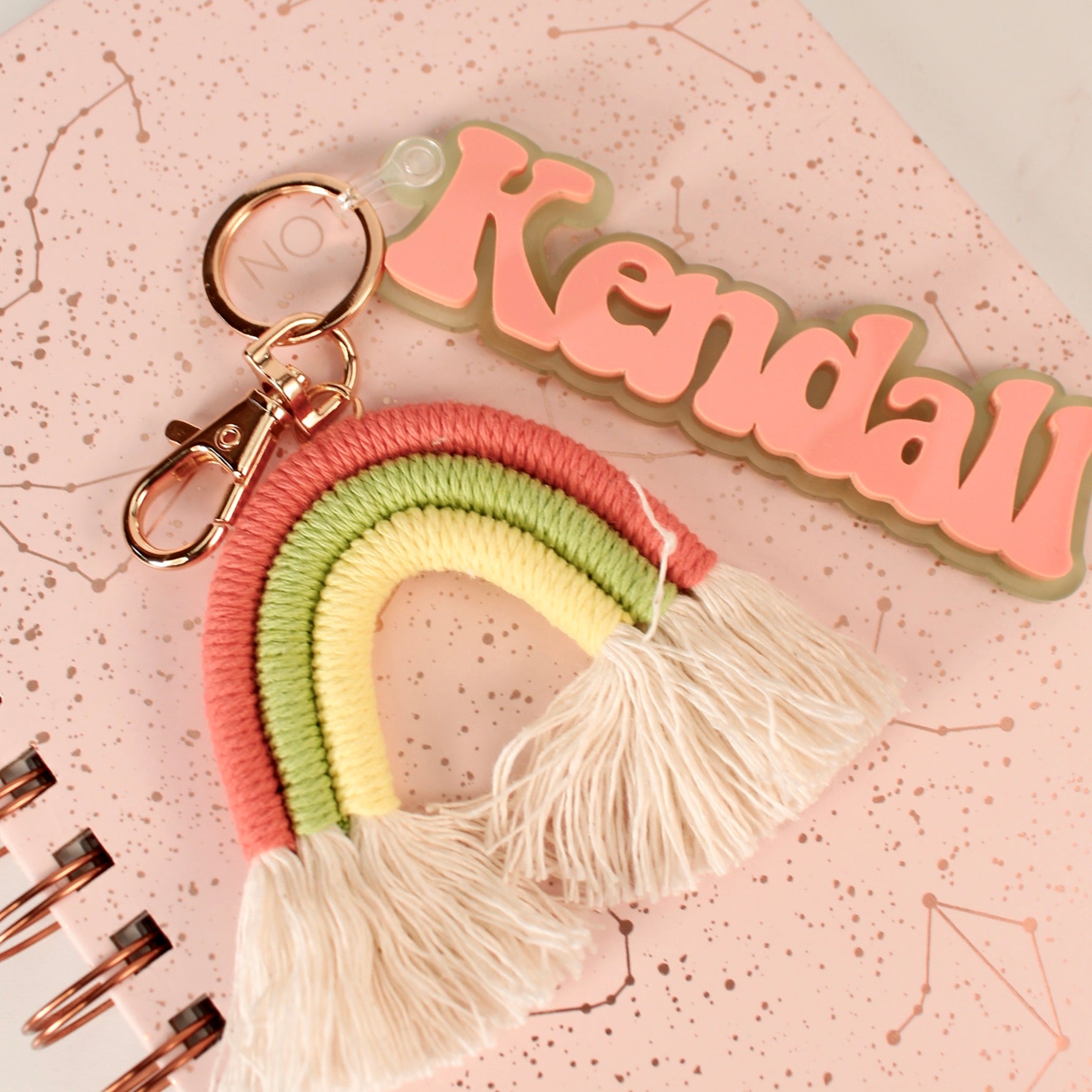 Personalized Name Tag Rainbow Keychain/Backpack Tag
