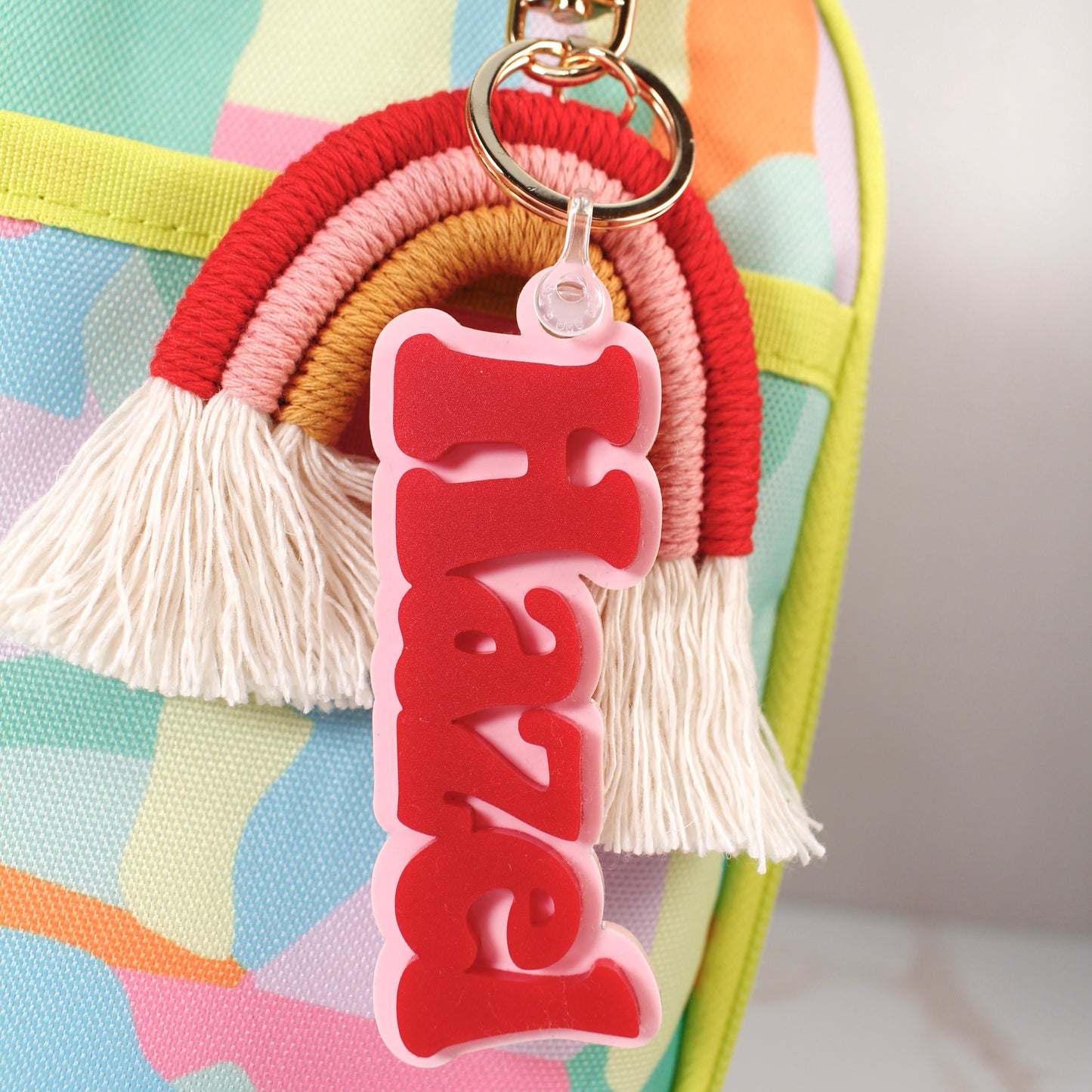 Personalized Name Tag Rainbow Keychain/Backpack Tag