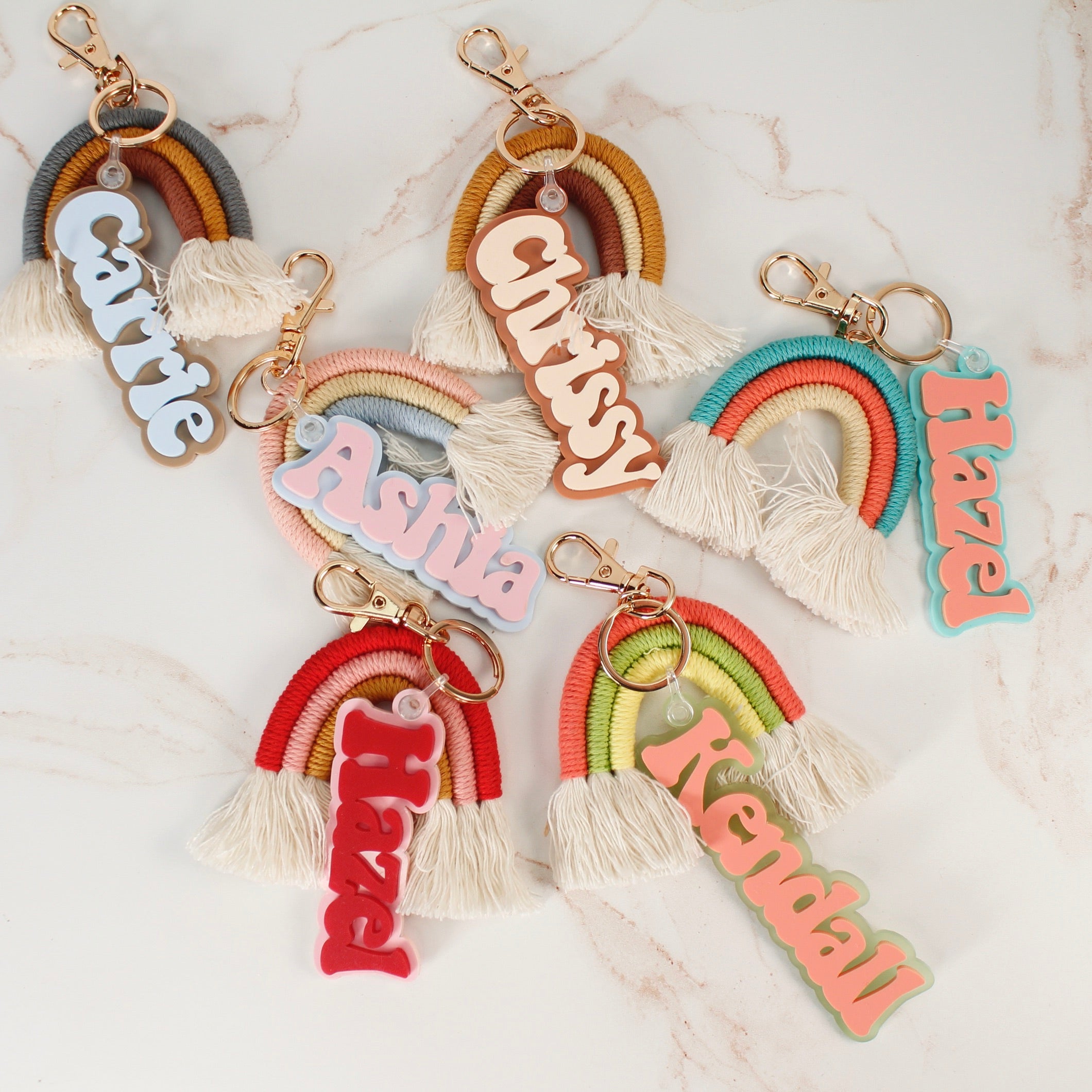 Personalized Name Tag Rainbow Keychain/Backpack Tag