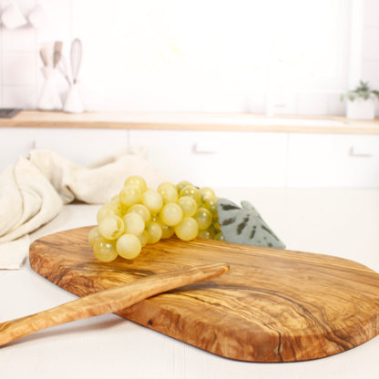 OLIVE WOOD - ENGRAVED SERVING/CUTTING/CHARCUTERIE BOARD