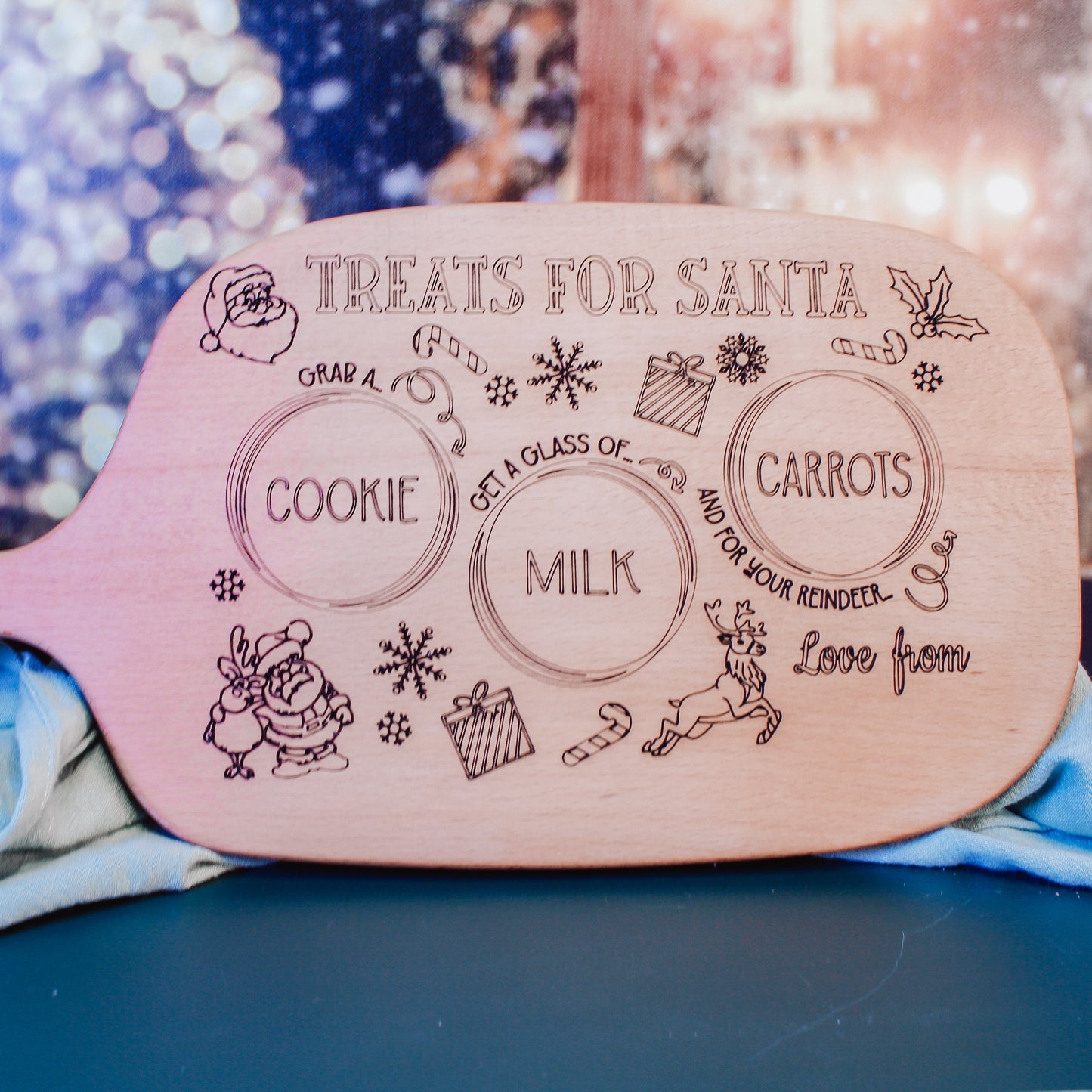Large Treats for Santa Personalized Cutting Board