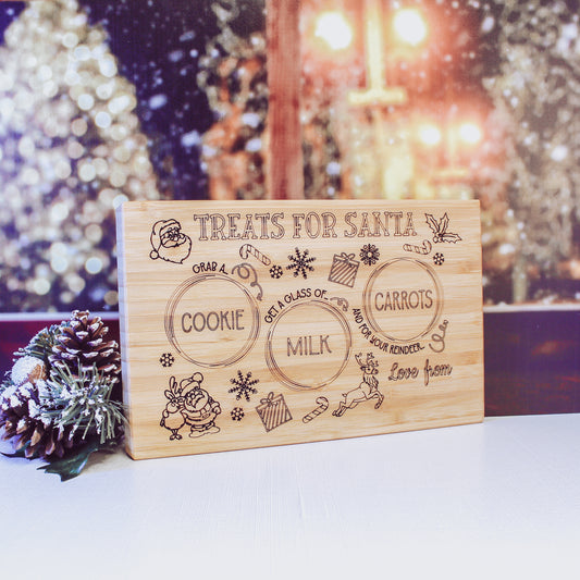 Treats for Santa - Personalized Cookies Cutting Board
