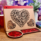 Book Rest and Page Holder - Wooden Book Valet with Hearts