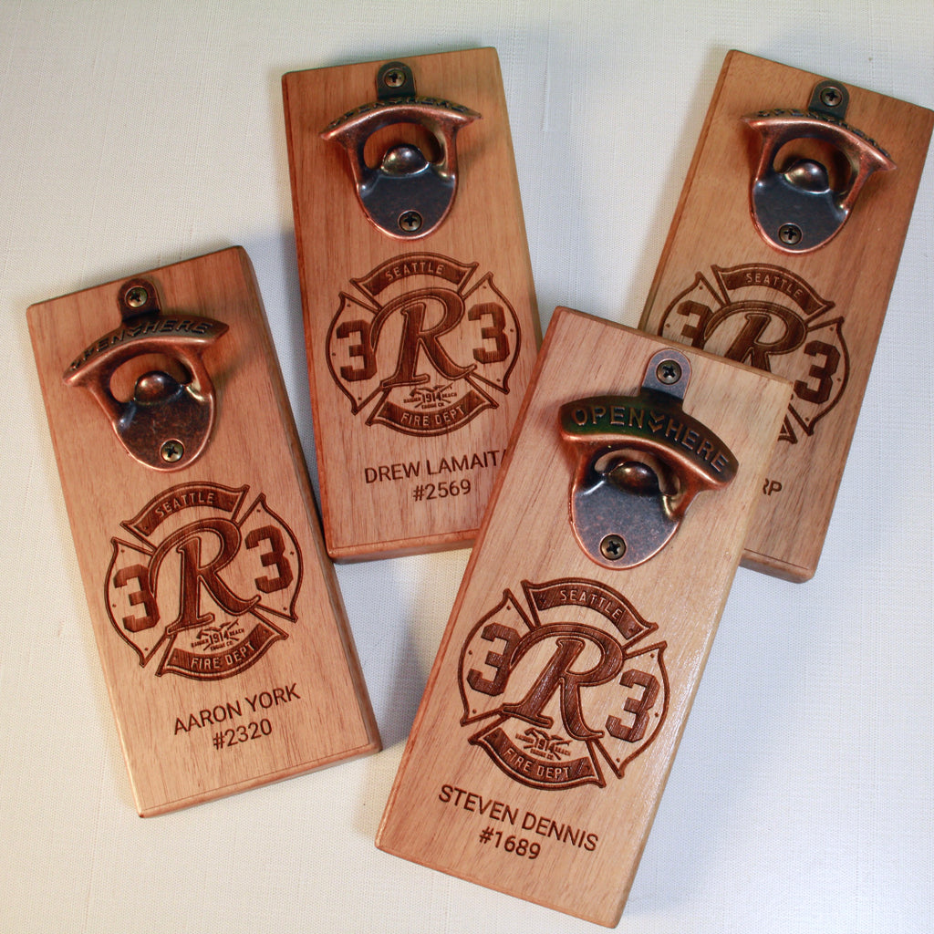 Engraved Hardwood Bottle Opener