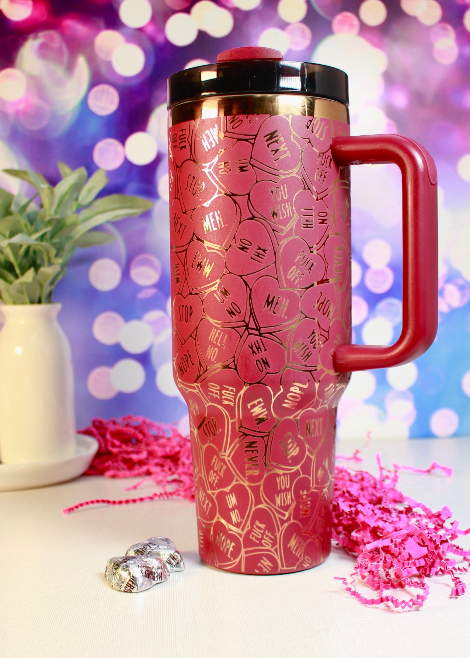 Anti Valentine Laser Engraved 40oz Tumbler