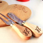 Heart Shaped Engraved Cheese Board Set