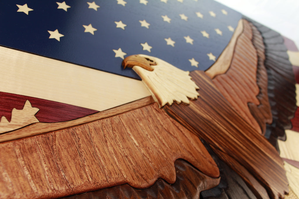 Flying Eagle with Flag Wall Art