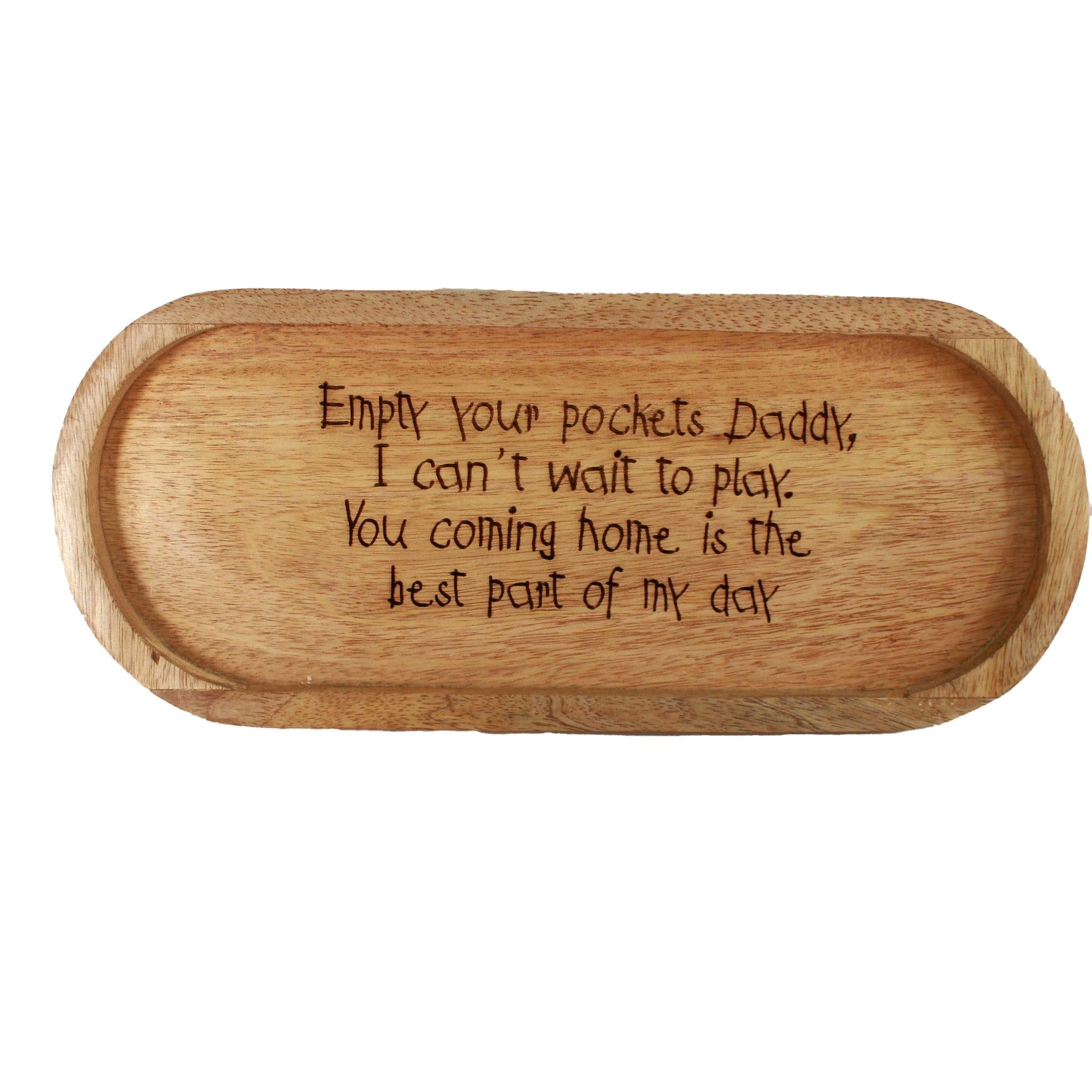 Decorative Wooden Catch All Tray For Dad or Grandpa